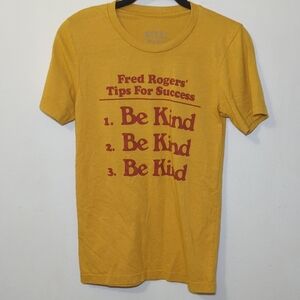 Fred Rogers' Tips for Success: Be Kind Short Sleeve Yellow T-shirt Unisex XS